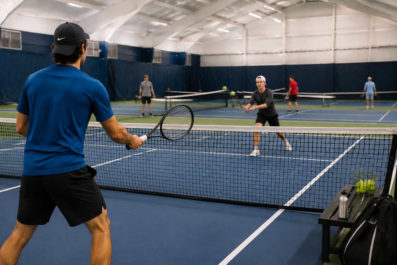 Solo players joining open play sessions at a Buffalo NY indoor tennis club